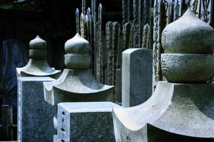 in a japanese cemetry