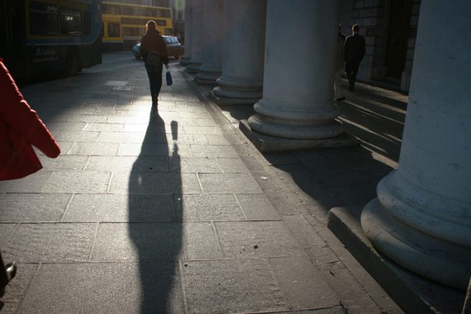 long shadows on college green