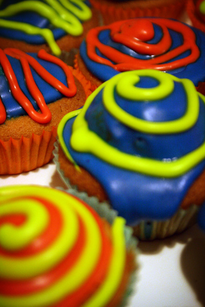neon cupcakes