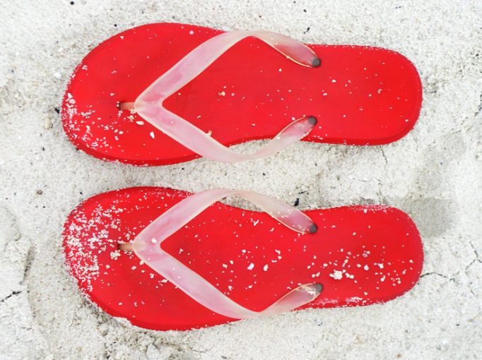 red flip flops