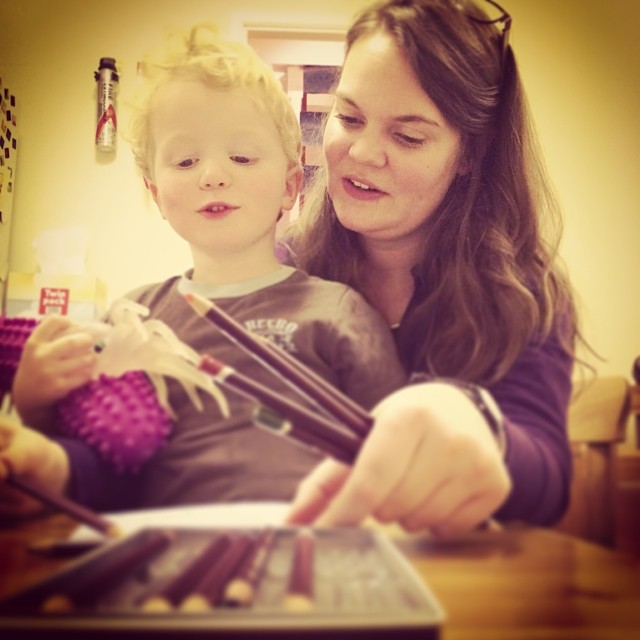 Colouring with auntie Dee