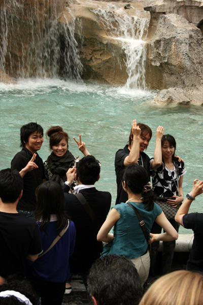 at the trevi fountain