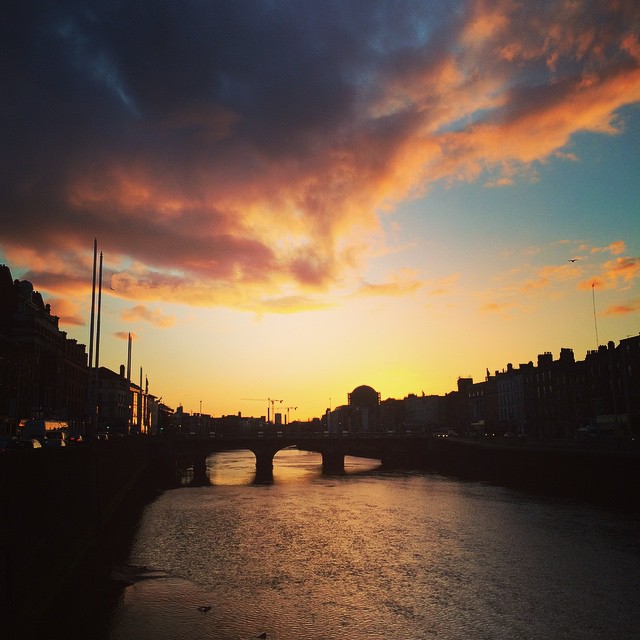 Sunset behind the Four Courts